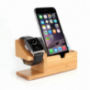 Fából készült dokkoló és töltő állomás / állvány Apple Watch 38mm / 42mm a iPhone 7 / 7 Plus / 6S / 6S Plus / 6 / 6 Plus a iPhone 5 / 5S / 5C -re