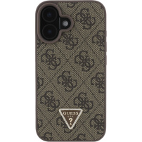 Guess 4G Strass Triangle fém logóborító iPhone 16 telefonhoz - barna