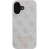 Guess 4G Strass Triangle fém logó borító iPhone 16-hoz - rózsaszín