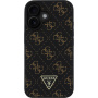 Guess 4G háromszög fém logó borító iPhone 16-hoz - fekete