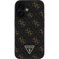 Guess 4G háromszög fém logó borító iPhone 16-hoz - fekete