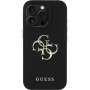 Guess Szemcsés 4G fém logós tok iPhone 16 Pro készülékhez - fekete