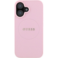 Guess Szemcsés Classic Embléma borító MagSafe-el* iPhone 16-hoz - rózsaszín