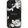 Guess Szemcsés magnólia virágmintás tok és MagSafe iPhone 16-hoz - fekete