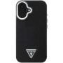 Guess Szemcsés háromszög logóborító MagSafe-el* iPhone 16-hoz - fekete