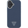 Guess Szemcsés háromszög logóborító MagSafe-el* iPhone 16-hoz - Sötétkék