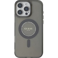 Guess IML Rhinestones Gyűrűburkolat MagSafe-el* iPhone 16 Pro készülékhez - szürke