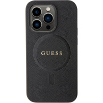 Guess Saffiano tok MagSafe -vel - iPhone 15 Pro - fekete