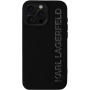 Karl Lagerfeld 3D gumi csillogó logós tok iPhone 16 Pro Max készülékhez - fekete