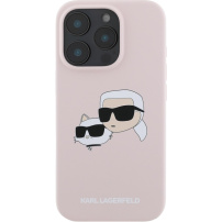Karl Lagerfeld Duplafejű szilikon burkolat MagSafe-el* iPhone 16 Pro Max készülékhez - rózsaszín