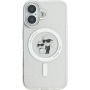 Karl Lagerfeld IML Glitter Karl és Choupette csillogó borító MagSafe-el* iPhone 16-hoz - ezüst
