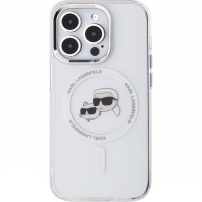 Karl Lagerfeld IML K&CH Heads fémváz borítás MagSafe-el* iPhone 15 Pro készülékhez - átlátszó