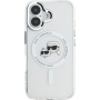 Karl Lagerfeld IML K&CH Heads fémváz burkolat MagSafe-el* iPhone 16-hoz - átlátszó