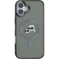Karl Lagerfeld IML K&CH Heads fémváz burkolat MagSafe-el* iPhone 16-hoz - szürke