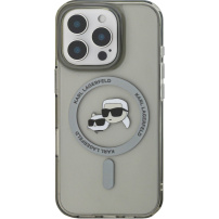 Karl Lagerfeld IML K&CH Heads fémváz burkolat MagSafe-el* iPhone 16 Pro készülékhez - szürke