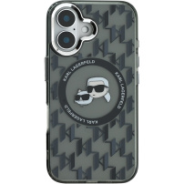 Karl Lagerfeld IML Monogram K&CH fejvédő MagSafe-el* iPhone 16-hoz - fekete