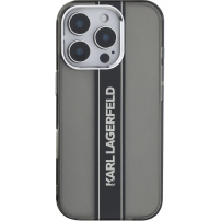 Karl Lagerfeld IML Stripe Logo tok iPhone 16 Pro Max készülékhez - szürke