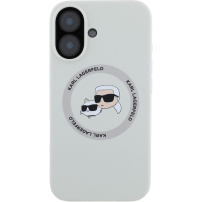 Karl Lagerfeld K&CH Heads szilikon borítás MagSafe-el* iPhone 16-hoz - bézs