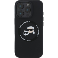 Karl Lagerfeld K&CH Heads szilikon burkolat MagSafe-el* iPhone 16 Pro készülékhez - fekete