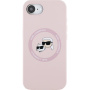 Karl Lagerfeld K&CH Heads szilikon tok MagSafe támogatással iPhone 16e / 17e készülékhez - rózsaszín