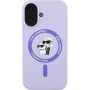Karl Lagerfeld Karl és Choupette szilikon borítás MagSafe-el* iPhone 16-hoz - lila