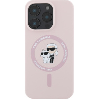 Karl Lagerfeld Karl és Choupette szilikon burkolat MagSafe-el* iPhone 16 Pro készülékhez - rózsaszín