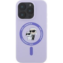 Karl Lagerfeld Karl és Choupette szilikon burkolat MagSafe-el* iPhone 16 Pro Max készülékhez - lila