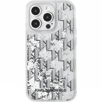 Karl Lagerfeld Folyékony csillogó monogram gradiens borítás iPhone 14 Pro Max készülékhez - ezüst
