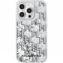 Karl Lagerfeld Folyékony csillogó monogram gradiens borítás iPhone 15 Pro Max készülékhez - ezüst