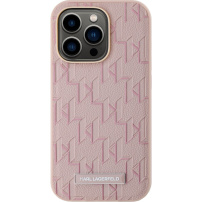 Karl Lagerfeld Monogram fém logóborító MagSafe-el* iPhone 14 Pro Max készülékhez - rózsaszín