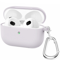 Szilikon tok karabinerrel - AirPods 3 - levendula