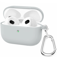 Szilikon tok karabinerrel - AirPods 3 - szürke