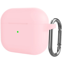 Szilikon védőtok karabinerrel - AirPods 3 - rózsaszín