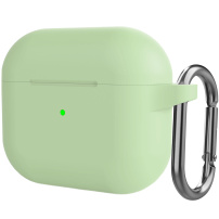 Szilikon védőtok karabinerrel - AirPods 3 - zöld
