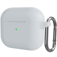 Szilikon védőtok karabinerrel - AirPods 3 - szürke