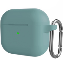 Szilikon védőtok karabinerrel - AirPods 3 - mentazöld