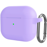 Szilikon védőtok karabinerrel - AirPods 3 - lila