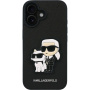 Karl Lagerfeld Saffiano Karl és Choupette borító iPhone 16 Plus készülékhez - fekete