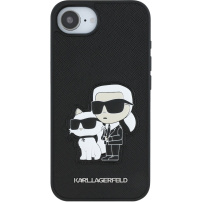 Karl Lagerfeld Saffiano Karl and Choupette tok iPhone 16e / 17e - fekete