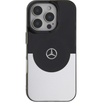 Mercedes Kétrétegű tok MagSafe-el* iPhone 16 Pro-hoz - fekete és ezüst