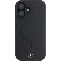 Mercedes Sima bőr tok MagSafe-el* iPhone 16-hoz - fekete