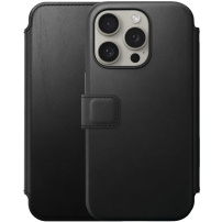Nomad Modern Leather Folio flip cover tok MagSafe-vel - iPhone 15 Pro - fekete