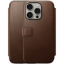 Nomad Modern Leather Folio flip cover tok MagSafe-vel - iPhone 15 Pro - barna