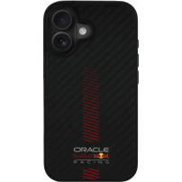 Oracle Red Bull Racing Carbon Powerbar borítás MagSafe-el* iPhone 16 Plus-hoz - fekete