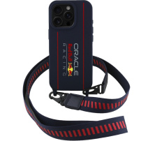 Oracle Red Bull Racing Függőleges logós tok pánttal és MagSafe iPhone 16 Pro Maxhez - sötétkék