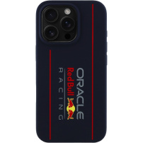 Oracle Red Bull Racing Függőleges logós szilikon tok MagSafe iPhone 16 Pro Max készülékhez - sötétkék