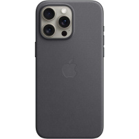 Eredeti Apple tok FineWoven szövetből MagSafe funkcióval - iPhone 15 Pro Max - fekete