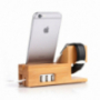 Fából készült dokkoló és töltő állomás / állvány Apple Watch 38mm / 42mm a iPhone 7 / 7 Plus / 6S / 6S Plus / 6 / 6 Plus a iPhone 5 / 5S / 5C -re