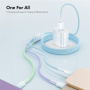ENKAY szövetbevonatú töltőkábel - USB-A - 2x USB-C / Lightning - 1,2 m - színes