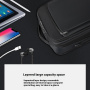 COOLBELL CB-8308 hátizsák külső USB porttal és cipzárzárral iPad / MacBook készülékekhez 17"-ig - sötétkék